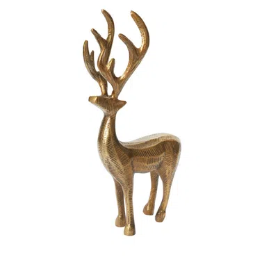 The Company Store Antique Gold Reindeer Figurine In Yellow