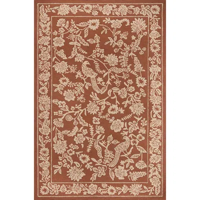 The Company Store Arboretum Wool Rug In Orange/coral