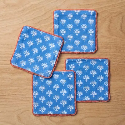 The Company Store Ari Cocktail Napkins, Set Of 4 In Blue