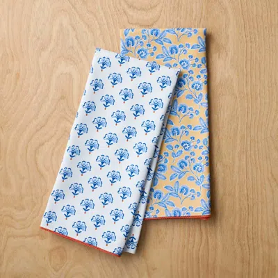 The Company Store Ari Tea Towels, Set Of 2 In Multi