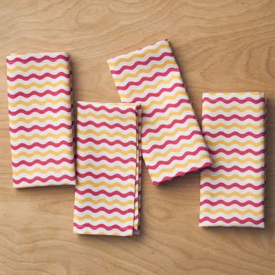 The Company Store Arienna Wave Napkins, Set Of 4 In Multi
