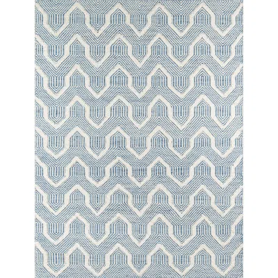 The Company Store Arrow Stripe Handwoven Wool Rug In Blue