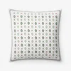 The Company Store Artisan Chic Decorative Square Pillow Cover In Green