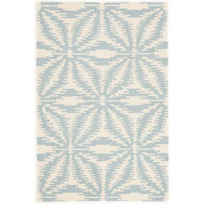 The Company Store Aster Hand Hooked Wool Rug In Blue/ivory