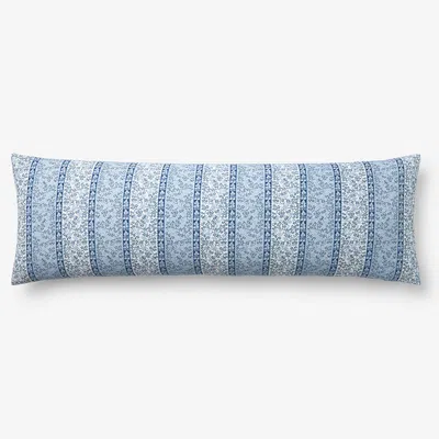 The Company Store Aswi Decorative Lumbar Pillow Cover In Blue