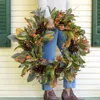 The Company Store Autumn Persimmon Wreath In Brown/green