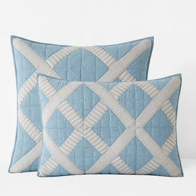 The Company Store Bahati Quilted Sham In Blue