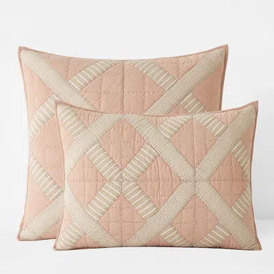 The Company Store Bahati Quilted Sham In Orange/coral