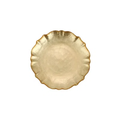 The Company Store Baroque Glass Appetizer Plate In Yellow