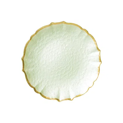 The Company Store Baroque Glass Dinner Plate In Green