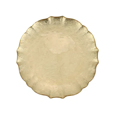 The Company Store Baroque Glass Dinner Plate In Yellow