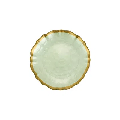 The Company Store Baroque Glass Salad Plate In Green