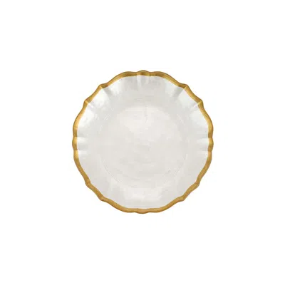 The Company Store Baroque Glass Salad Plate In White