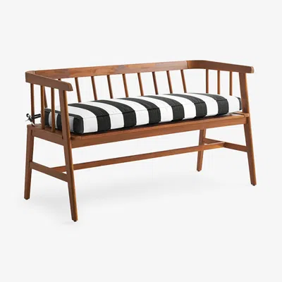 The Company Store Bench Cushion In Black/white