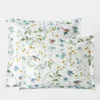 The Company Store Bird In Spring Classic Smooth Sateen Sham In Blue/green/white