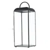 The Company Store Black Framed Lantern, Glass,metal |  In Black