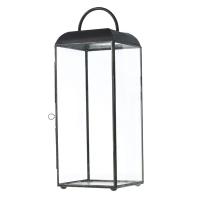 The Company Store Black Framed Lantern, Glass,metal |