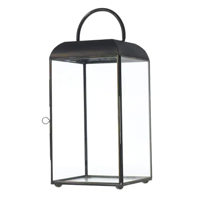 The Company Store Black Framed Lantern, Size S, Glass,metal |