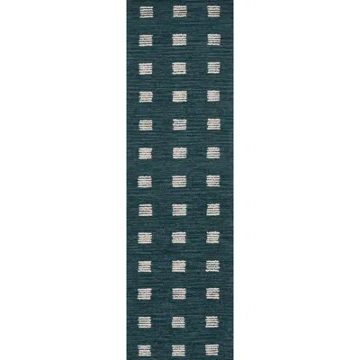 The Company Store Block Hand Tufted Wool Rug In Blue