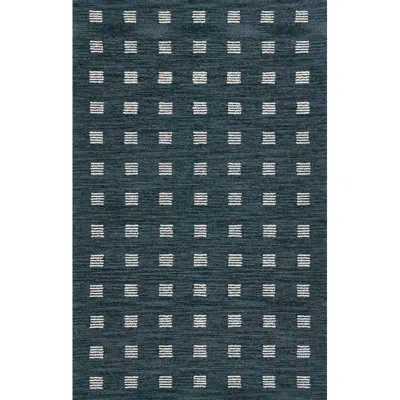 The Company Store Block Hand Tufted Wool Rug In Blue