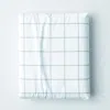 The Company Store Block Plaid Classic Cool Cotton Percale Fitted Bed Sheet In Gray