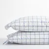 The Company Store Block Plaid Classic Cool Cotton Percale Pillowcase Set In Blue