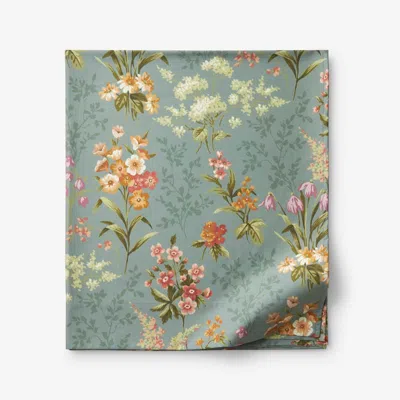 The Company Store Blooming Elegance Premium Smooth Wrinkle-free Sateen Flat Bed Sheet In Multi