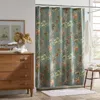 The Company Store Blooming Elegance Premium Smooth Wrinkle-free Sateen Shower Curtain In Green