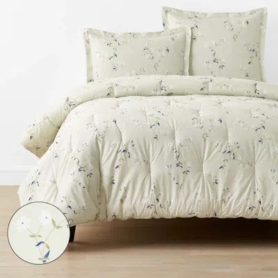 The Company Store Blossom Trail Garment Washed Cotton Percale Comforter In Neutral
