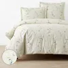 The Company Store Blossom Trail Garment Washed Cotton Percale Duvet Cover In White