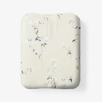 The Company Store Blossom Trail Garment Washed Cotton Percale Fitted Bed Sheet In Neutral