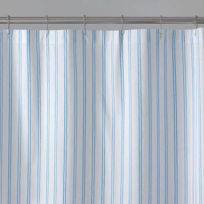 The Company Store Blossoms And Stripes Classic Cool Cotton Percale Shower Curtain In Multi