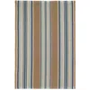 The Company Store Blue Heron Stripe Handwoven Cotton Rug In Beige/blue