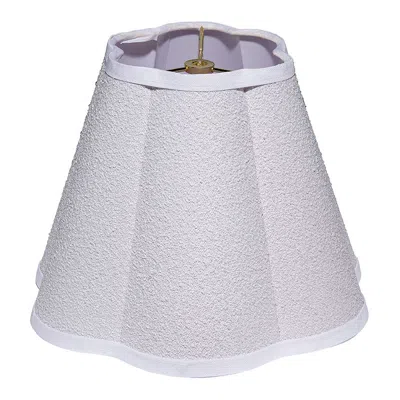 The Company Store Boucle Scalloped Lamp Shade In White