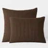 The Company Store Box Stitch Quilted Sham In Brown