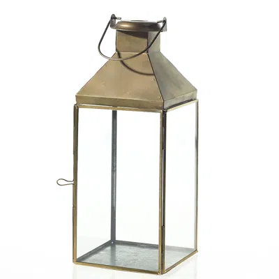 The Company Store Brass Lantern In Yellow