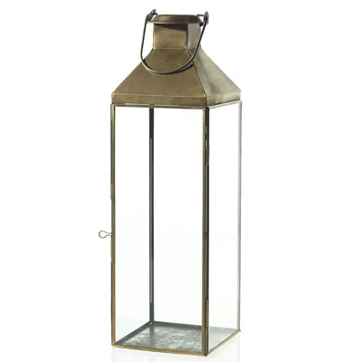 The Company Store Brass Lantern In Yellow