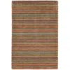 The Company Store Brindle Stripe Spice Hand Knotted Wool Rug In Brown/red