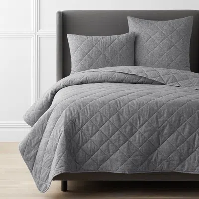 The Company Store Bromley Premium Ultra-cozy Flannel Coverlet In Gray