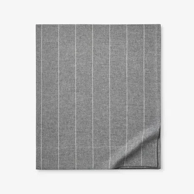 The Company Store Bromley Premium Ultra-cozy Cotton Flannel Flat Bed Sheet In Gray