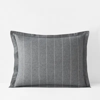The Company Store Bromley Stripes Premium Ultra-cozy Cotton Flannel Sham In Gray