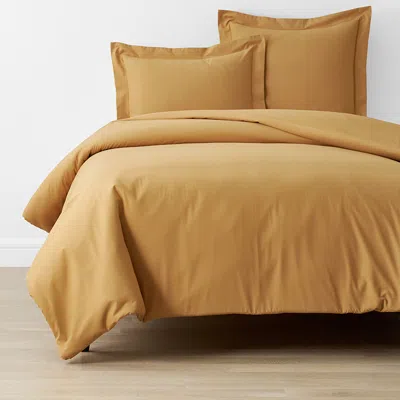 The Company Store Brushed Cotton Duvet Cover In Brown