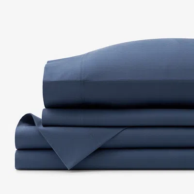 The Company Store Brushed Cotton Sheet Set In Blue