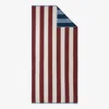 The Company Store Cabana Stripe Reversible Beach Towel In Blue/red