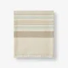 The Company Store Cadence Stripe Throw Blanket In Beige/blue