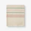 The Company Store Cadence Stripe Throw Blanket In Beige/blue/pink