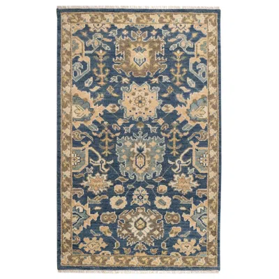 The Company Store Camille Hand Knotted Wool Rug In Blue