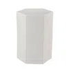 The Company Store Ceramic Hexagon Side Table In White