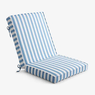 The Company Store Chair & Seatback Cushion In Blue/white