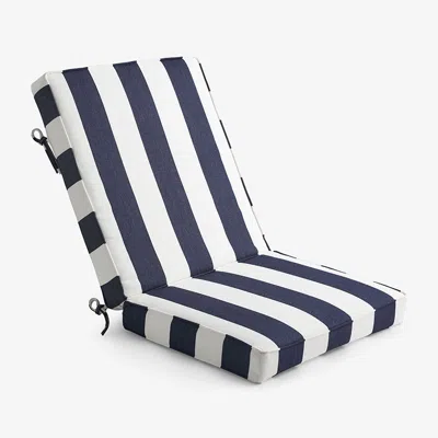 The Company Store Chair & Seatback Cushion In Blue/white